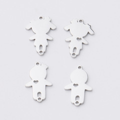 Mirror stainless steel creative boy girl pendant with engraving DIY jewelry accessory couple pendant hanger 19mm