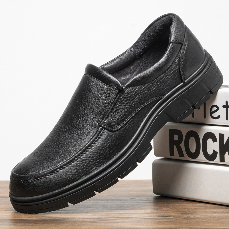 2020 Spring new pattern Men's Shoes Striae leather shoes business affairs formal wear Round leather shoes middle age dad shoes