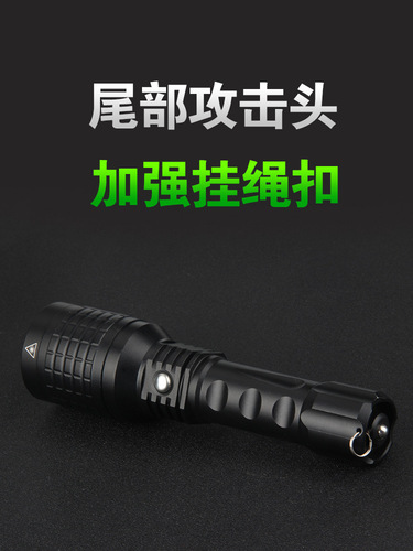 A 2-in-1 high-intensity flashlight with zoom function, outdoor use, green and white laser lights, and infrared two-light laser flashlight