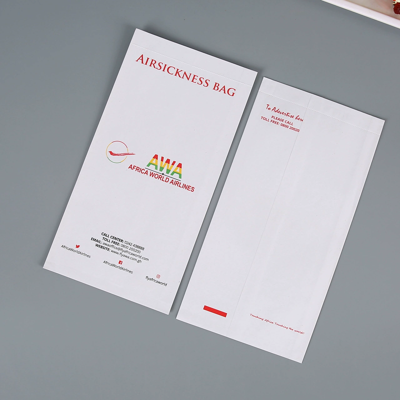 Индивидуальный чистый бумажный пакет с покрытием, бумажный пакет для рвоты, влагостойкий пакет для авиационного мусора, одноразовый бумажный пакет для упаковки высокоскоростных поездов