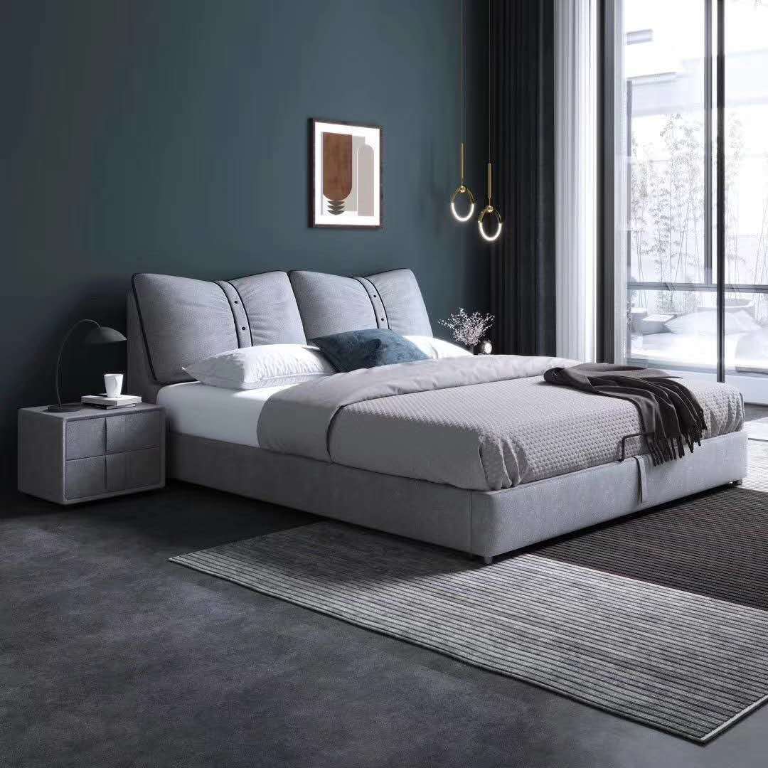 皮床 实木1.8米双人床 卧室 网红床 柔软舒适软体床 榻榻米耐用床|ms