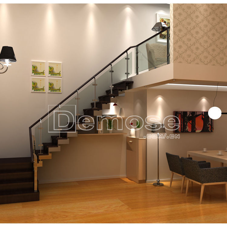 厂家 别墅栏杆 复式别墅阁楼特色不锈钢扶手 室内扶手钢玻璃护栏