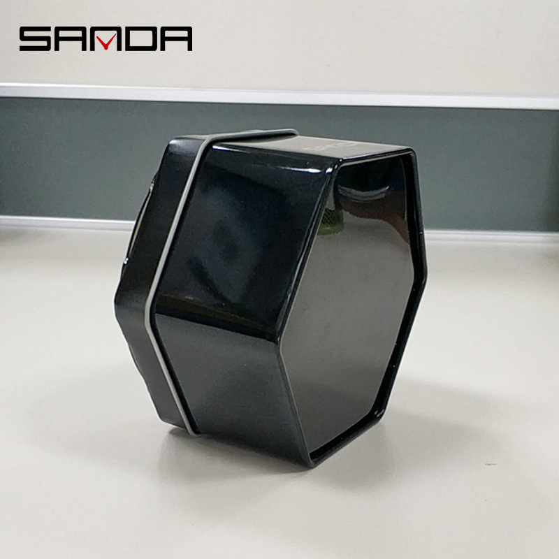 Sanda caja de reloj hexagonal caja de hierro hexagonal