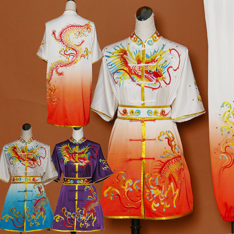 Tai chi clothing chinese kung fu uniforms Martial arts Changquan costume children martial arts performance costume Kungfu colorful costume training Costume competition Costume