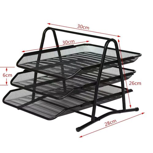 Office supplies wire mesh metal three-layer file rack data tray storage rack file tray file rack drawer type