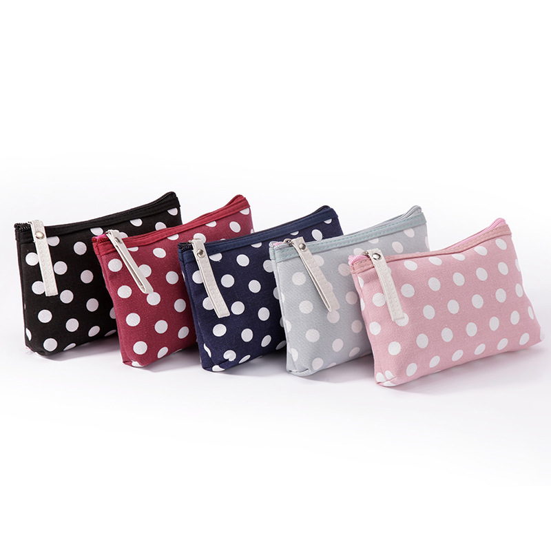 Women's Small All Seasons Canvas Polyester Polka Dots Basic Dumpling Shape Zipper Cosmetic Bag Phone Wallet display picture 1