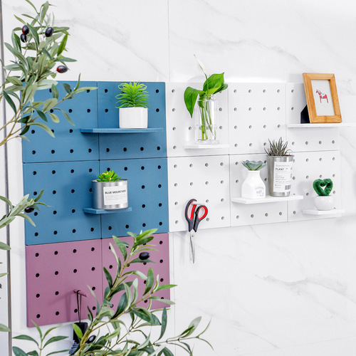 No-punch household hole board wall small storage rack kitchen bathroom shelf wall storage organizer