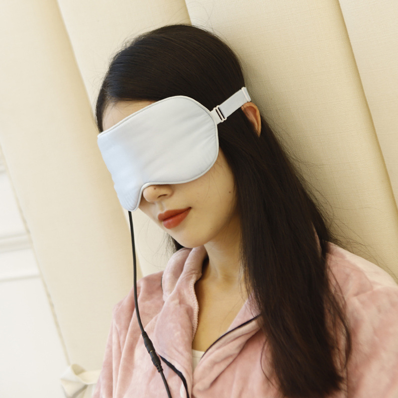 USB电加热眼罩 透气缓解疲劳遮光睡眠蒸汽眼罩冰敷透气真丝眼罩|ru