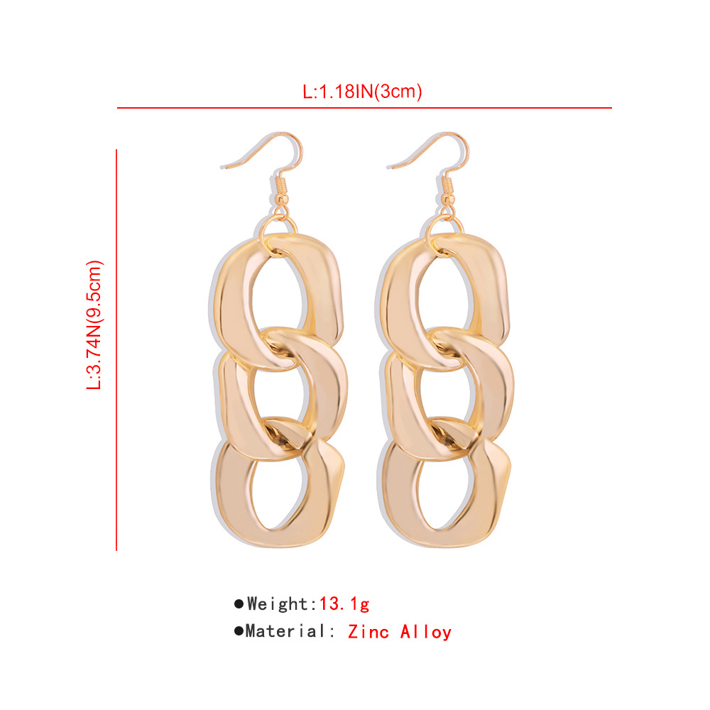 Fashion Earrings Simple Cold Wind Alloy Interlocking Multi-layer Metal Earrings Wholesale Nihaojewelry display picture 1