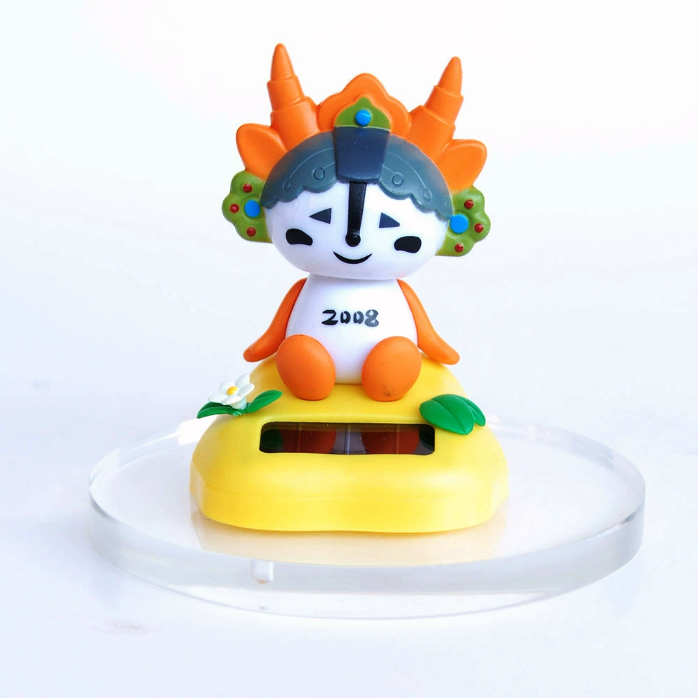 Fuwa PVC мультяшный автомобиль-переносчик, украшение с солнечной энергией и часовым дисплеем, практическое украшение для авто, изготовление на заказ