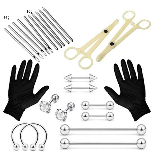 Wholesale Piercing Tool Set Earring Jewelry Kit Stainless Steel Ear Studs Set detail image 15