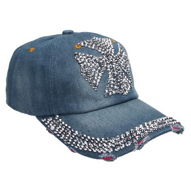 Hip-Hop, Punk Style Flat Eaves Rim Unisex Hip-Hop Punk Star Crown Skull Rhinestone Pearl Flat Eaves Baseball Cap