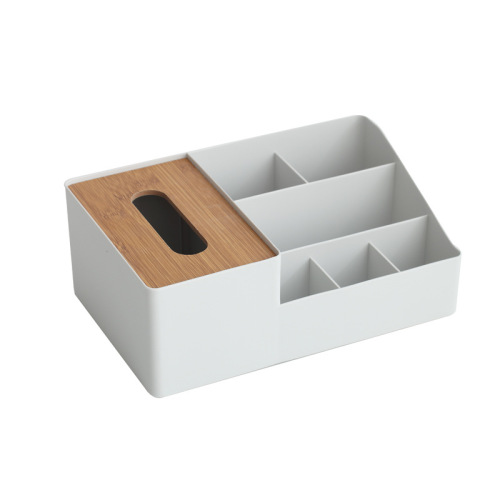 Living Room Desktop Japanese Bamboo Wood Paper Towel Box Plastic Simple Napkin Box Creative Home Multifunctional Storage Paper Box