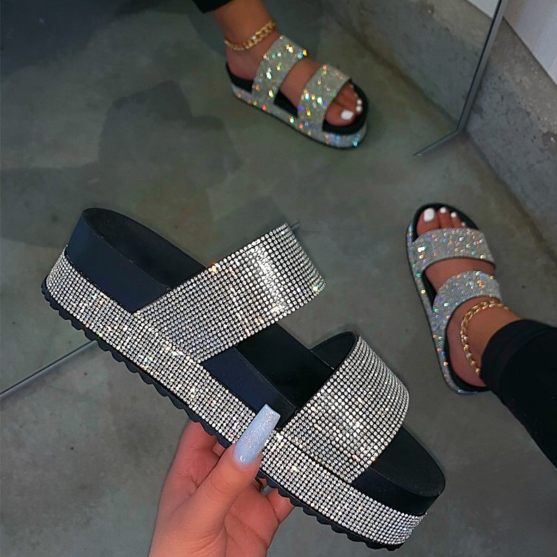 Damen Sandalen Mit Strass Glitzernde Pantoletten Für Jeden Anlass_voghion.com