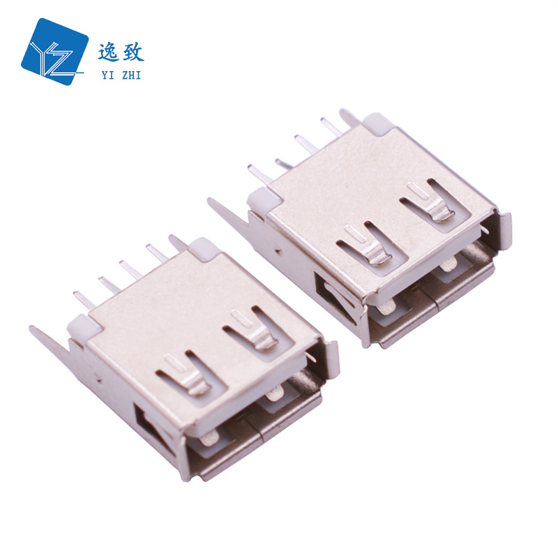 USB AF180度直插 A型USB母座直脚 13.0/13.7/15.0MM 立式USB插座-阿里巴巴