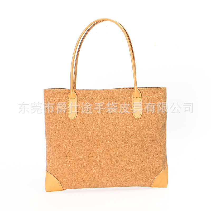 New Casual Real Wood Computer Bag Waterproof Brown All-match Cork Shoulder Bag