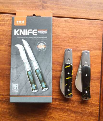 Huang Master Folding Grafting Knife, Grafting Knife for Wiring, Electrician's Knife, Multi-purpose Knife, High-Quality Stainless Steel Gardening Tool