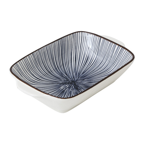 Double-ear baking bowl ceramic baking pan baking rice plate tableware creative dish plate home microwave oven bowl available