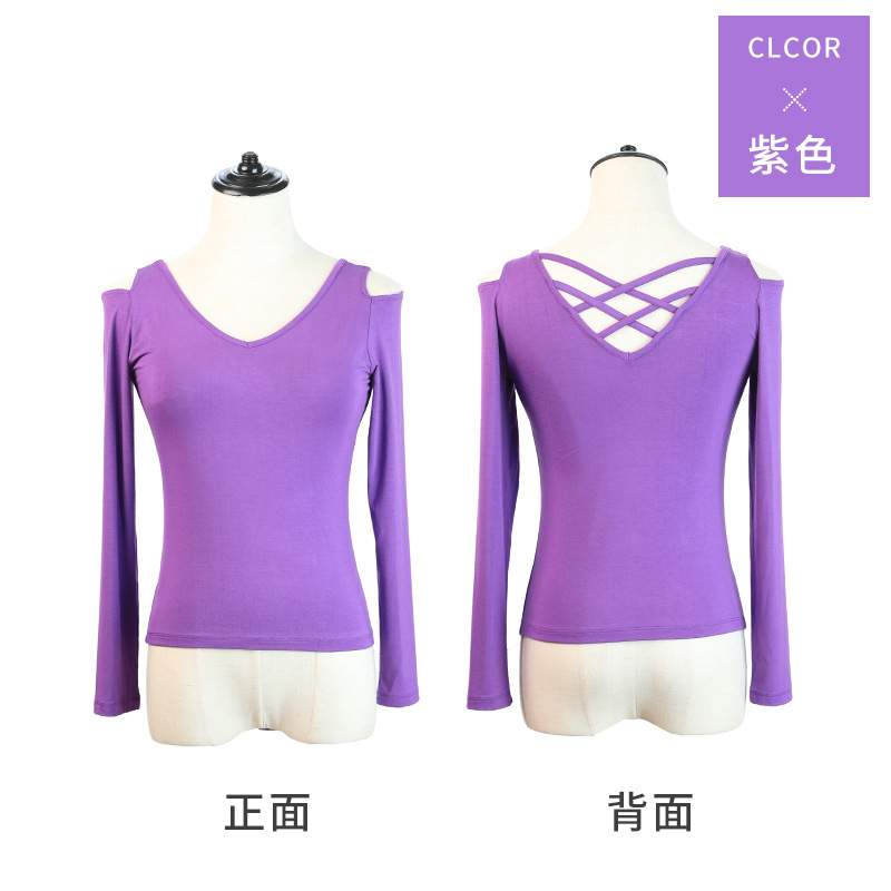 La práctica de la danza ropa superior las mujeres del baile cuerpo manga larga moderno Latino chino clásico traje entrenamiento