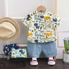 Cross-border Kids' Clothing: Summer New Arrivals — Boys' & Baby/Toddler Outfits— Stylish Short-Sleeve Shirt Sets, 2-Piece Kits