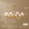 Copper ceiling lamp for living room for bedroom, room light, lights, American style, simple and elegant design, light luxury style, internet celebrity