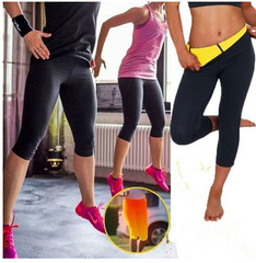 Amazon Men's and Women's Sweat Chloroprene Rubber Heating Sauna Shaping Pants Fitness Exercise Fat Burning Sports Yoga Pants