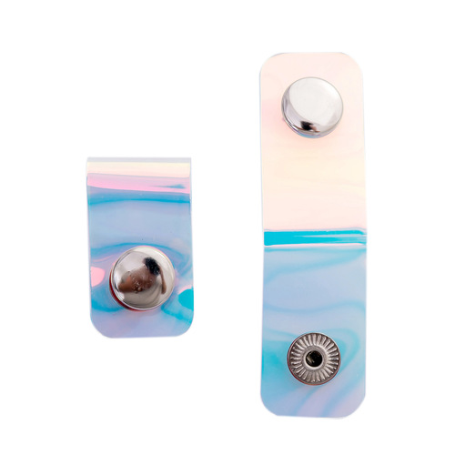 Personalized laser transparent cable winder Mini multi-functional organizer cable buckle PVC snap data cable headphone cable