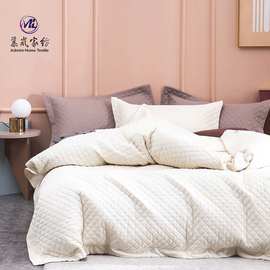 慕岚 色织双层纱绗缝面料   家纺卧室床单布棉质床品布 被套面料