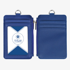 高檔工作牌卡套LOGO工作證5卡胸牌套製作拉鏈收納真皮工牌帶掛繩