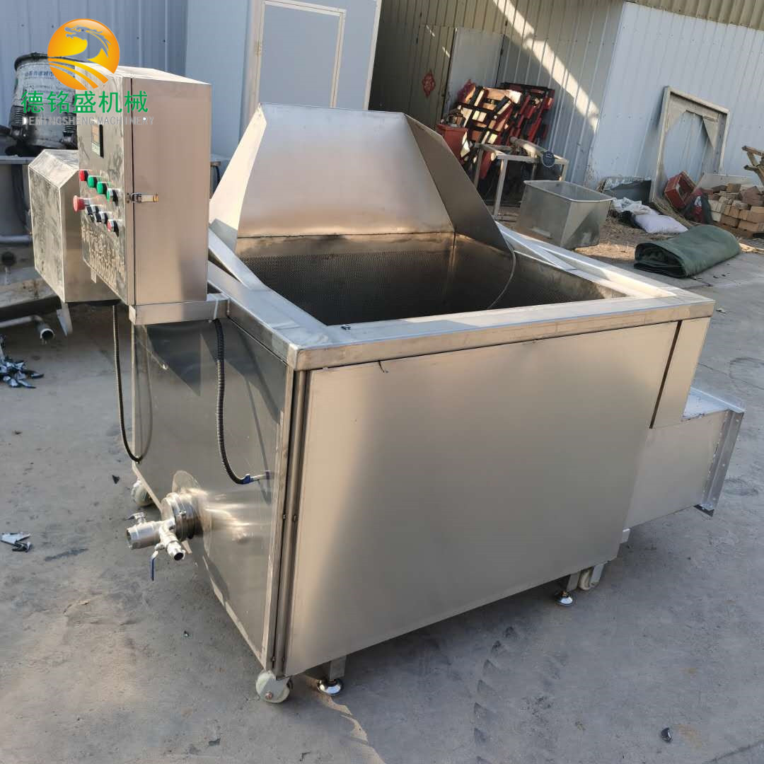 舟山炸鱼全自动油炸机报价 鳕鱼肉块电加热油炸机 黄花鱼油炸设备