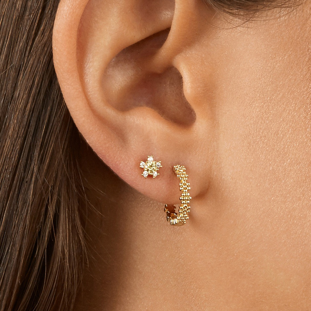 New Fashion Drop-shaped Zircon Flower Earrings Wholesale display picture 2