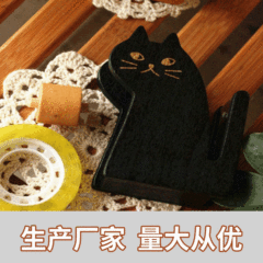 Creative cartoon wooden tape holder for roadside stalls, creative minimalist retro Miranda cat tape cutter