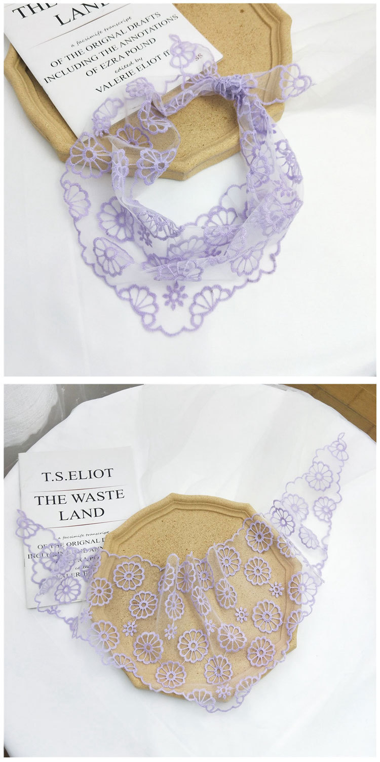 Lace Triangle Scarf Spring And Summer Korean Fashion Scarf Small Silk Scarf Headband Bag Decoration Wholesale Cheap Rs-flyfishing Products display picture 13