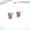 Realistic cute earrings, resin, ear clips, South Korea, wide color palette, sparrow, handmade