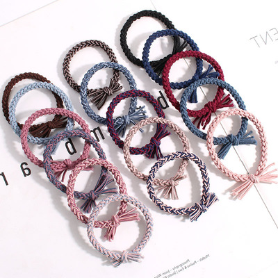 高弹力编织发圈基础扎头发橡皮筋发绳韩国儿童发饰头绳女简约头饰|ru