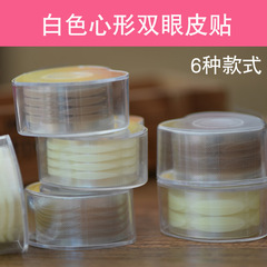 Roller Double Eyelid Tape White Heart Shape Skinfood Net Lace Beauty Strips Invisible 600 Pcs with Tools