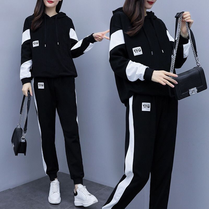 Plus size women's clothing chubby girl suit women's 2024 Autumn New loose fashion sports two-piece suit women's fashion