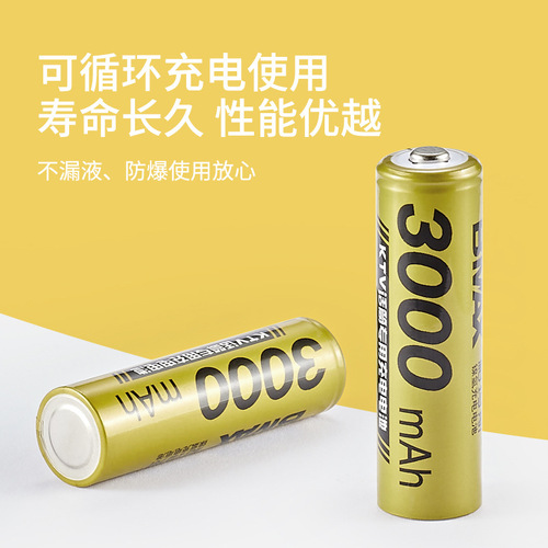 Biomax AA high capacity rechargeable battery 1.2V 3000mAH KTV microphone nickel metal hydride rechargeable battery