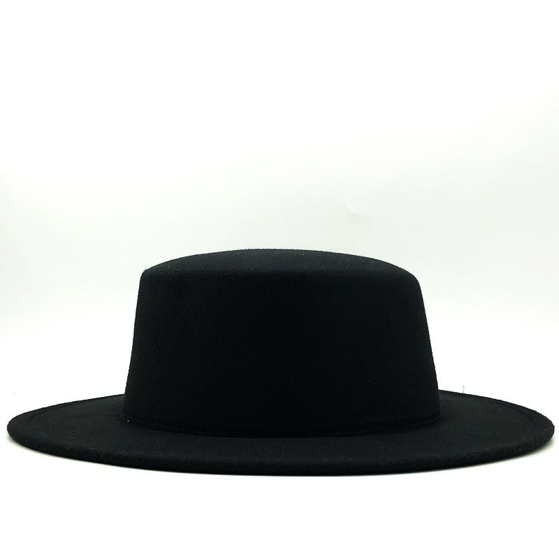 عارضة نقية اللون شقة أعلى الصوف الجاز قبعة display picture 10
