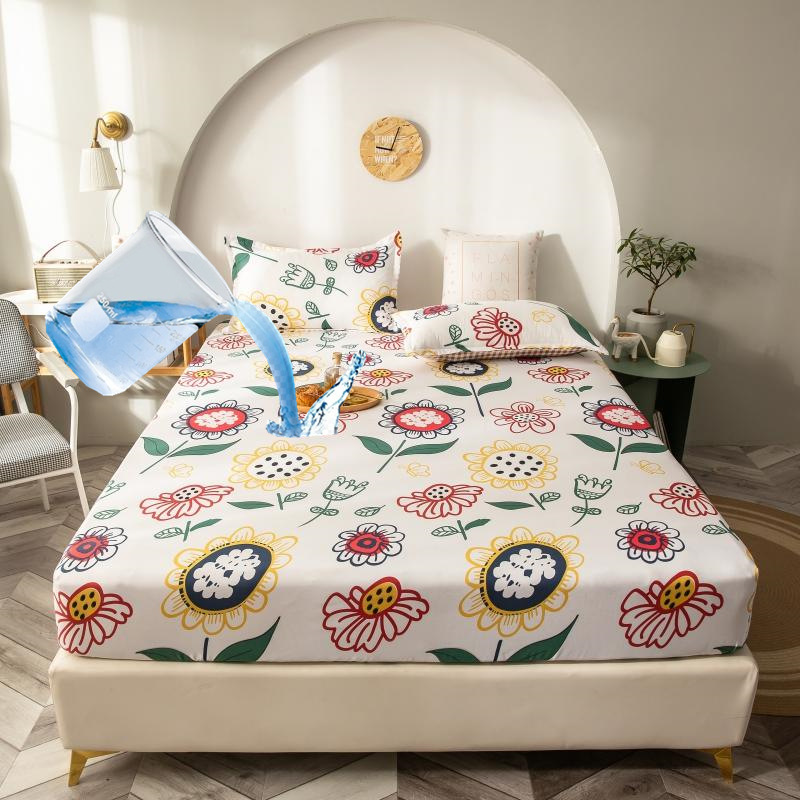 Waterproof Fitted Sheet Bedspread Hotel Bed Cover Solid White Simmons Mattress Protector Waterproof Bed Bag