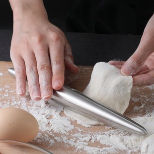 Flour stick double-headed tip labor-saving non-stick creative baking home hotel dumpling skin 304 stainless steel rolling pin
