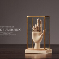 北歐輕奢黃銅玻璃罩擺件服裝店咖啡廳陳列裝飾品軟裝飾品客廳擺飾