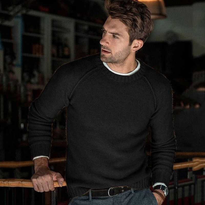 Winter, Autumn Season Wholesale Men's Casual Solid Color Long Sleeve Men's Sweaters