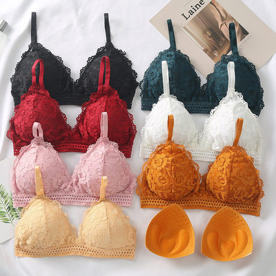 Lace Sexy French triangle adjustable suspender back bra bra for students and girls