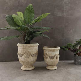 批发落地水泥花盆 酒店大堂客厅 绿化工程花园露天台种植装饰摆设