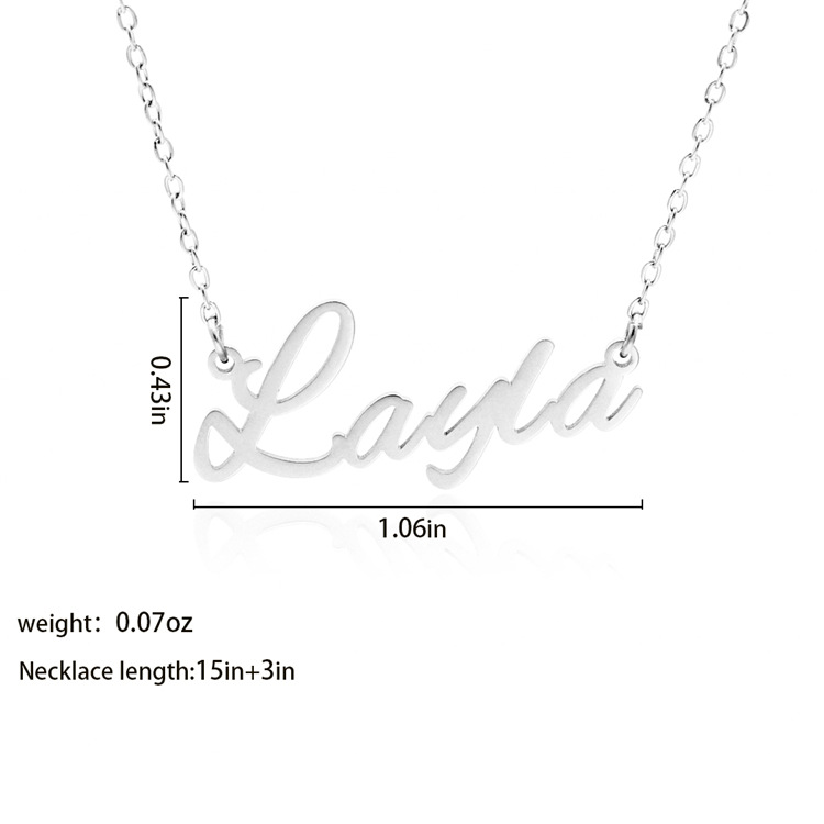 Fashion English Name Stainless Steel Necklace display picture 3