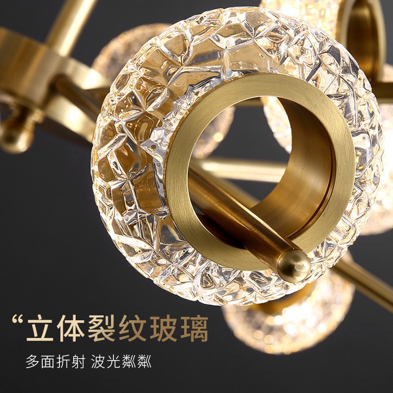 北欧全铜玻璃客厅轻奢吊灯创意个性简约现代餐厅卧室软装黄铜灯具-阿里巴巴