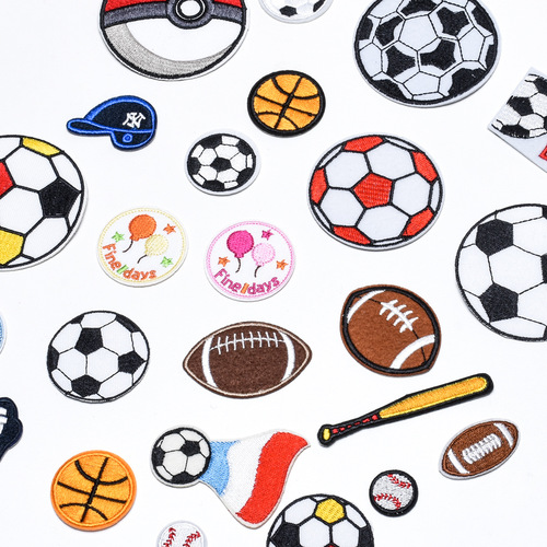 Trendy DIY computer embroidered chapter cloth patch football basketball sports series patches clothing accessories luggage accessories