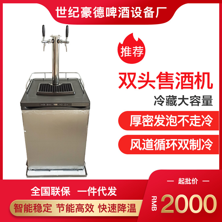 厂家直销精酿啤酒冷藏保鲜机商用扎啤机原浆啤酒立式双头售酒机
