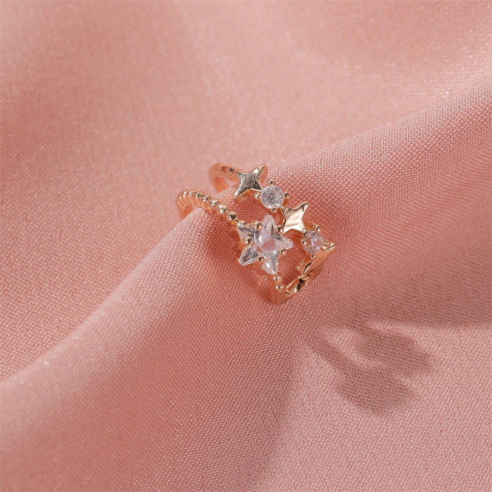 fashion style ear bone clip simple double star ear clip five-pointed star earless pierced earrings p